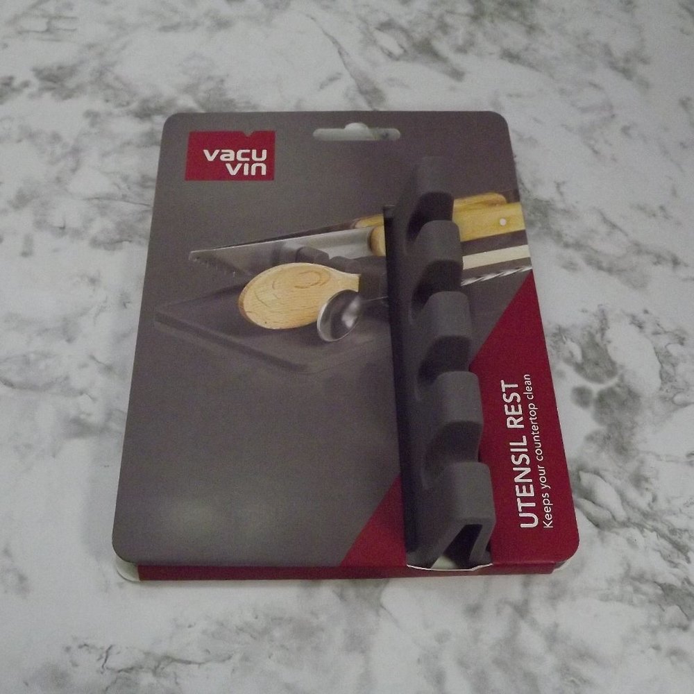 Gray Silicone Utensil Rest Holder - Original Vacu Vin Silicone Utensil Rest